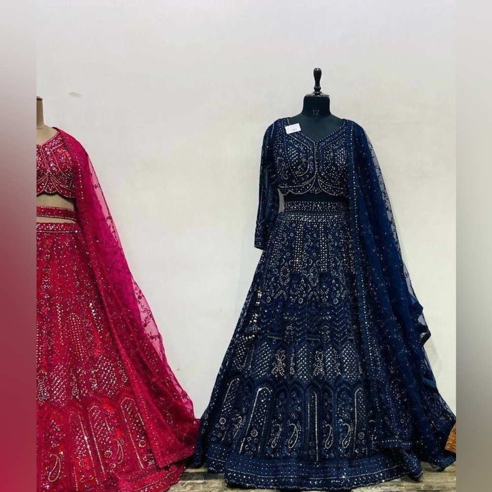 Heavy Navy Blue Embellished lehenga